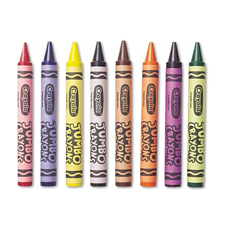 Jumbo Crayons, Assorted Colors, 8/Box - TonerQuest