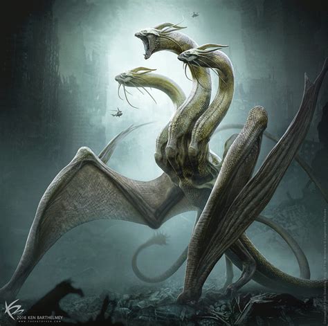 ArtStation - King Ghidorah - Creature Design, Ken Barthelmey | Monster ...