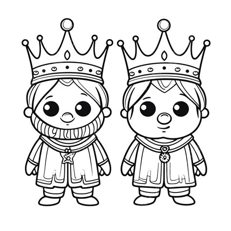 King And Queen Coloring Pages Outline Sketch Drawing Vector, Kings ...