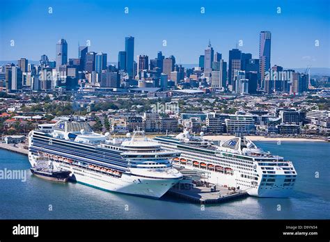 Cruise ships moored at Station Pier Melbourne Australia Stock Photo ...