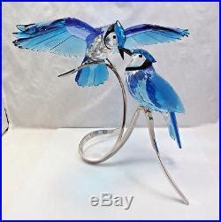 Swarovski Crystal Figurine Large Blue Jay Birds on Branch #1176149 ...