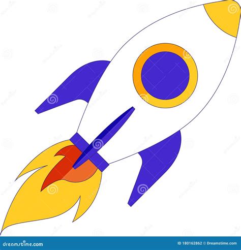 Cartoon Rocket Space Ship Take Off, Isolated Vector Illustration ...