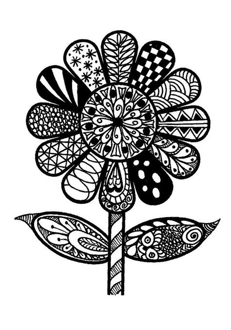 Zentangled Daisy | Easy Zentangle Patterns