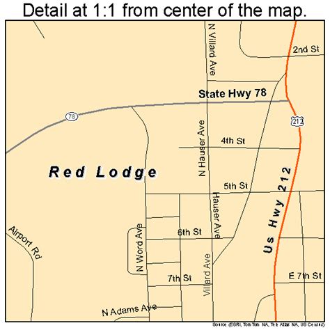 Red Lodge Montana Street Map 3061525