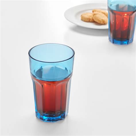 POKAL glass, blue, 12 oz - IKEA