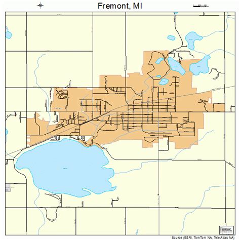 Fremont Michigan Street Map 2630700