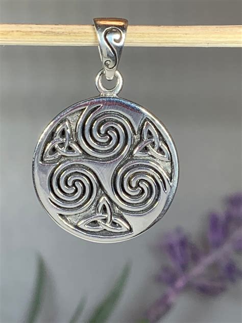 Celtic Spiral Necklace, Celtic Necklace, Irish Jewelry, Triple Spiral ...