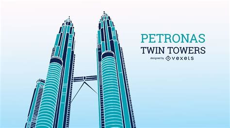 Petronas Twin Tower Shadow Illustration