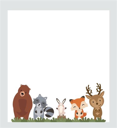 Set of woodland animals flat background 9928840 Vector Art at Vecteezy