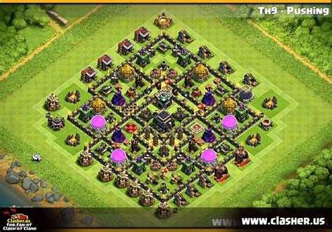 Town Hall 9 Trophy Base Map #8 - Clash of Clans