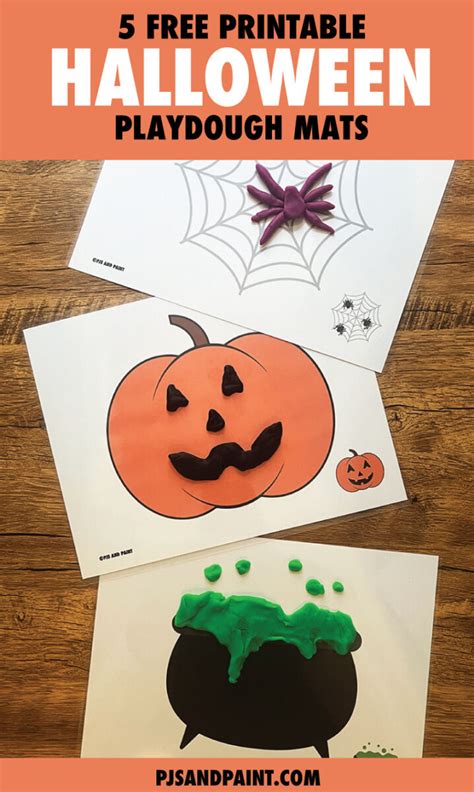 Free Printable Halloween Playdough Mats - Pjs and Paint