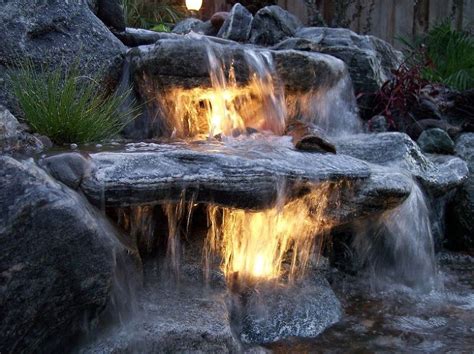 Underwater Lighting in a Waterfall | Water fountains outdoor ...