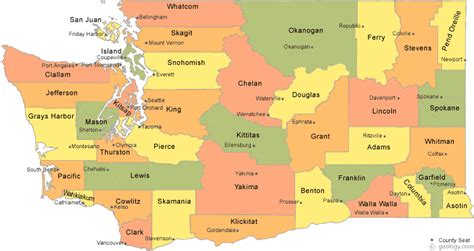 Washington State Map Counties - Wilow Kaitlynn