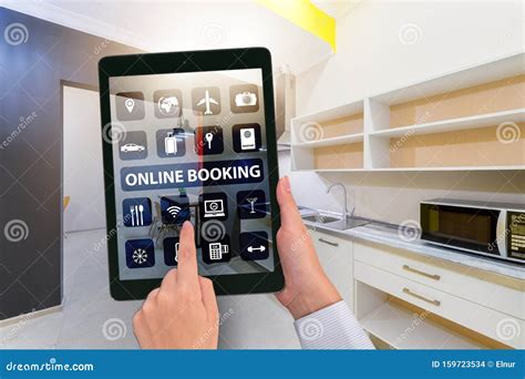 Concept of Online Hotel Booking Stock Photo - Image of journey ...