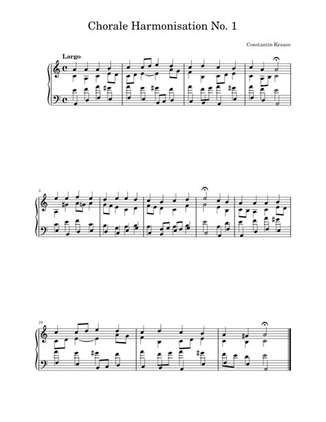 Chorale Harmonisation No. 1 Sheet music for Piano (Solo) Easy ...