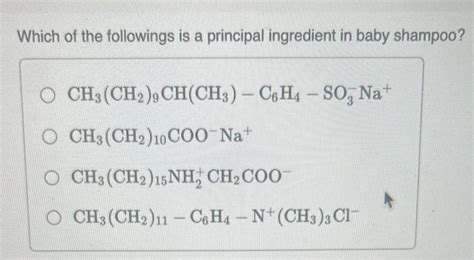 Solved Which of the followings is an amphoteric surfactant? | Chegg.com