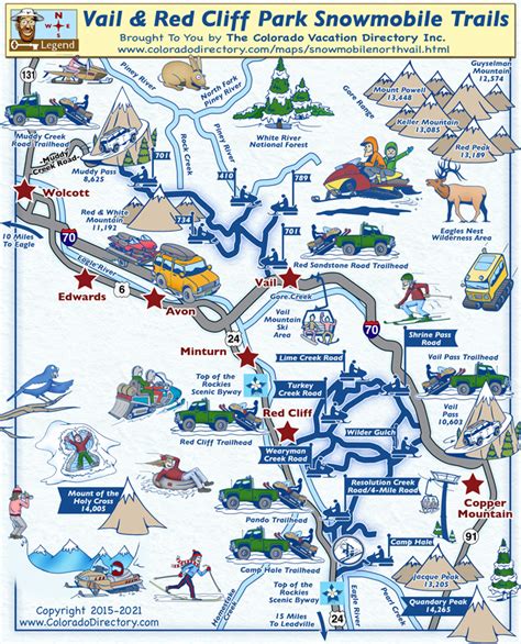 Vail and Red Cliff Park Snowmobile Trails Map | Colorado Vacation Directory