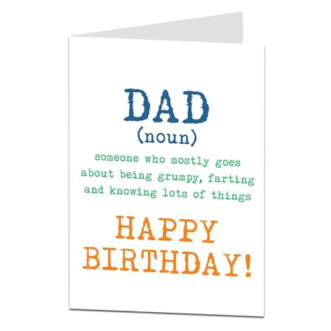 Dad Definition Grumpy Farting Funny Birthday Card | Dad birthday card ...