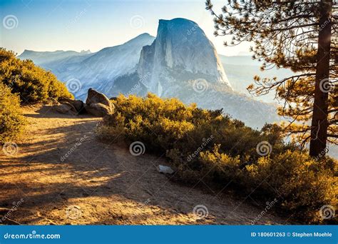 Sunrise on Half Dome in Yosemite National Park, California Stock Image ...