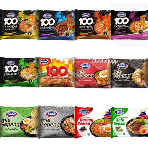 Jual MIE GAGA 100 EXTRA PEDAS MIE GEPENG | Shopee Indonesia