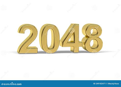 Golden 3d Number 2048 - Year 2048 Isolated On White Background Royalty ...