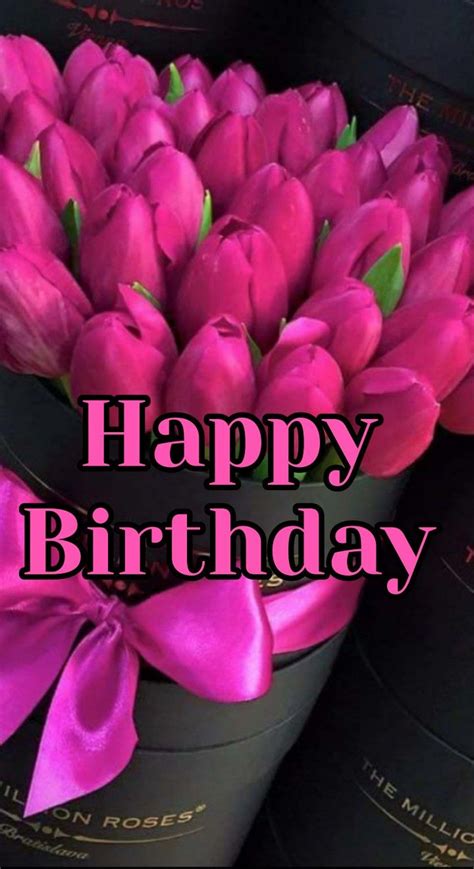 Happy birthday tulips card | Birthday wishes flowers, Happy birthday ...