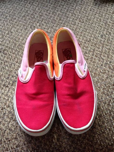 Vans Size Uk 4 Pink & Orange Slip Ons | Slip on, Vans, Ladies slips