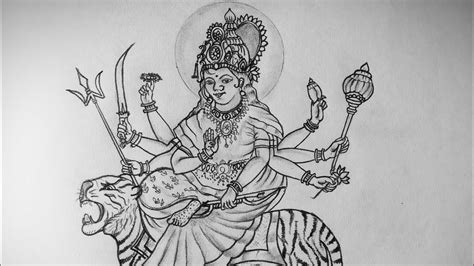 How To Draw Durga Maa Easy ~ Durga Drawing Maa Draw Devi Beautiful ...