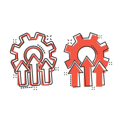 Improvement icon in comic style. Gear project cartoon vector ...