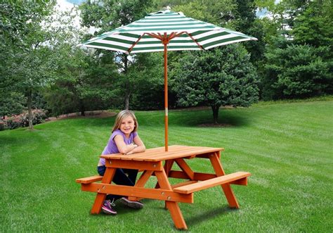 Picnic Table Umbrella for Children | Picnic table, Picnic table with ...