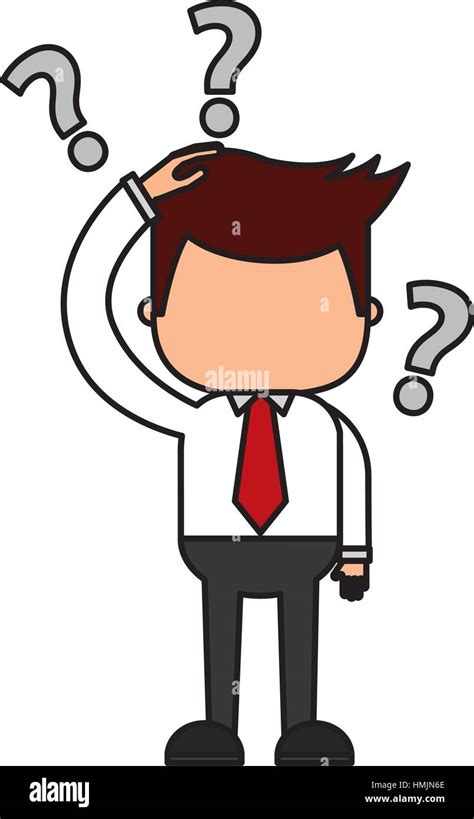 businessman funny with Doubt series character icon vector Stock Vector ...