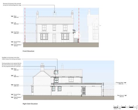 House extension elevations of a ground floor wraparound