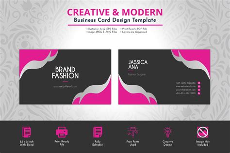 Fashion Business Card Design Template Graphic by Ray Studio · Creative ...