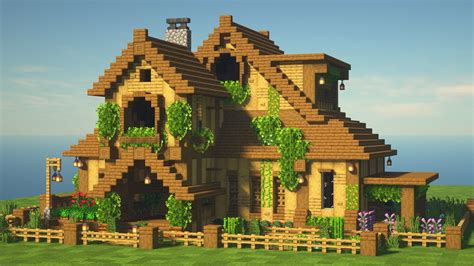 MINECRAFT: How to build a BIG WOODEN MANSION!!! - YouTube