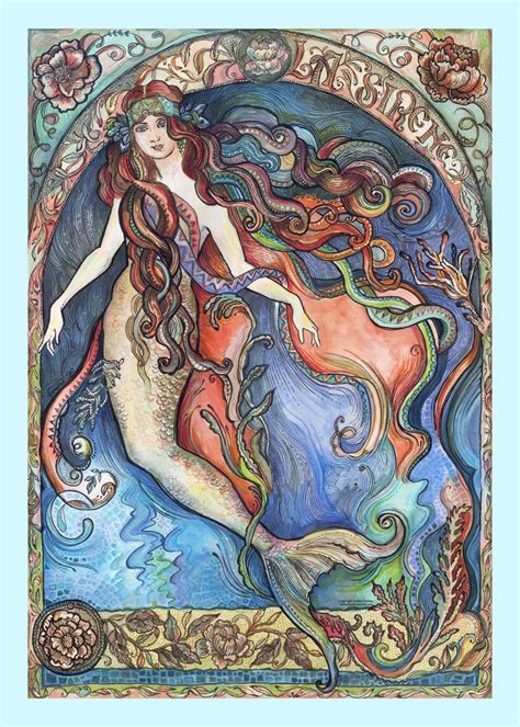 'Mermaid La Sirene' Poster, picture, metal print, paint by Fanitsa ...