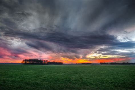 Free photo: Storm Clouds over Field During Sunset - Clouds, Sunset ...