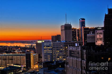 HDR Detroit Skyline Sunrise Photograph by Tina Logan - Fine Art America