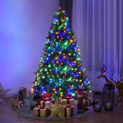 Costway 6Ft Pre-Lit Artificial Christmas Tree Hinged 350 LED Lights ...