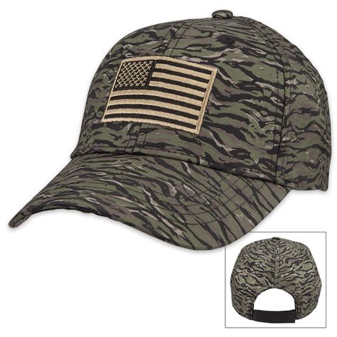 American Flag Vietnam Tiger Stripe Camo Cap – Hat | Kennesaw Cutlery