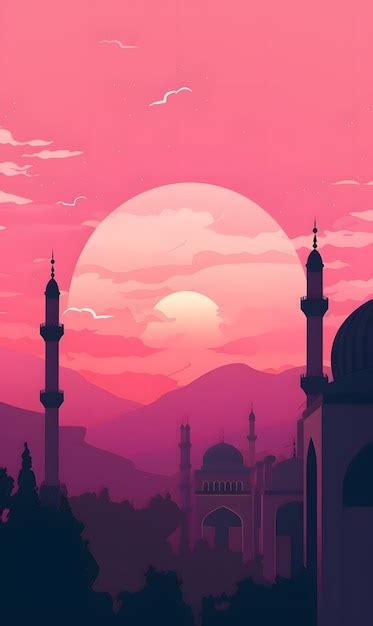 Premium AI Image | mosque silhouette wallpaper