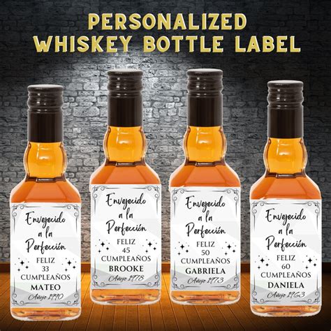 Printable Whiskey Bottle Label Sizes 50ML & 700ML, Spanish Birthday ...