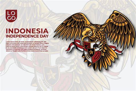 Indonesia Independence Day simple template with Garuda art Modern style ...