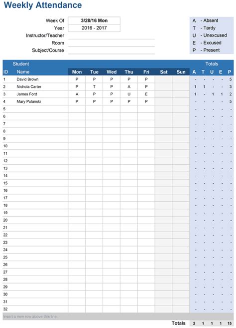 Student Attendance Tracker Template | HQ Printable Documents