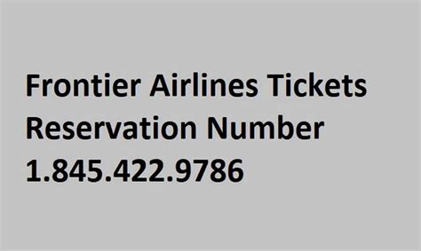 Frontier Airlines Ticket Reservation 📞+1 (845) 422-9786 Number