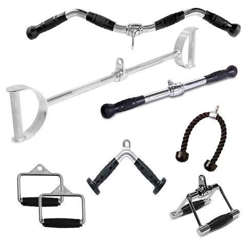 FITNESS MANIAC 28" Chrome LAT Bar LAT Machine Accessory Pull Down Home ...