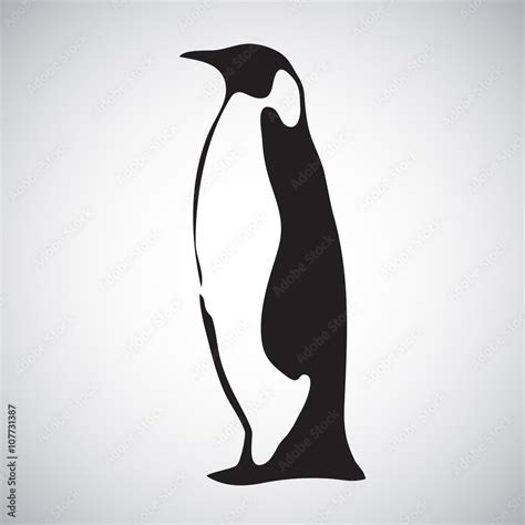 Penguin symbol black and white. Bird from Antarctica. Single bird ...