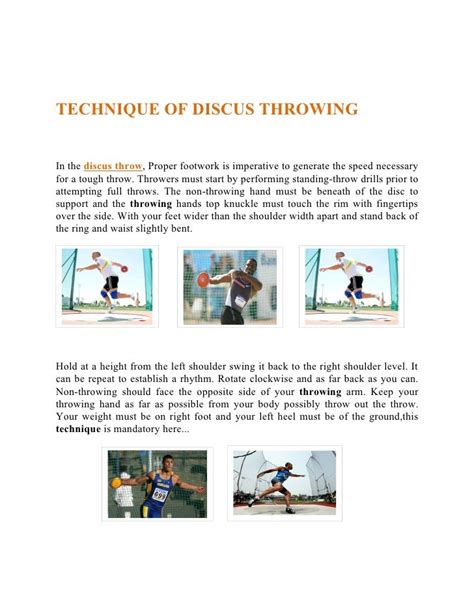 Technique of discus throwing