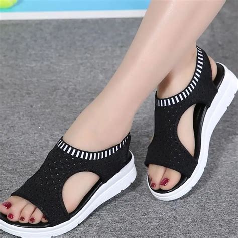 2018 Ladies Summer Sandals Flat Wild Breathable Comfortable Casual ...