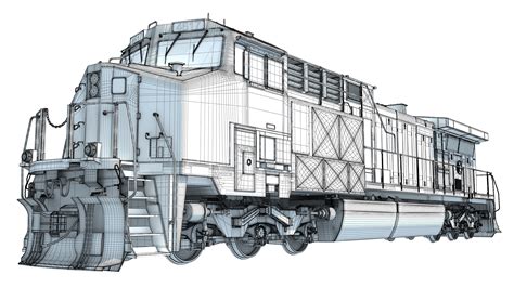 Locomotive GE AC4400CW BNSF 3D Model $159 - .xsi .obj .lwo .c4d .max ...