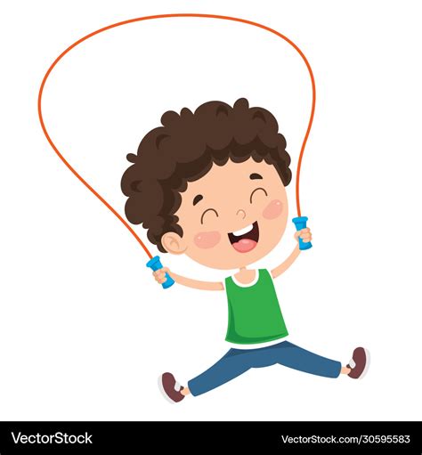 Kid skipping rope Royalty Free Vector Image - VectorStock